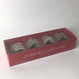 Pier 1 Imports Set of 4 Beaded Spiral Napkin rings